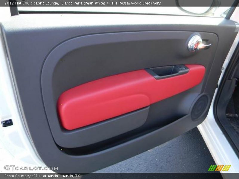 Bianco Perla (Pearl White) / Pelle Rossa/Avorio (Red/Ivory) 2012 Fiat 500 c cabrio Lounge