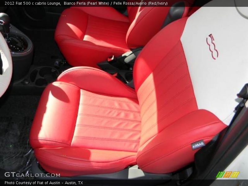  2012 500 c cabrio Lounge Pelle Rossa/Avorio (Red/Ivory) Interior