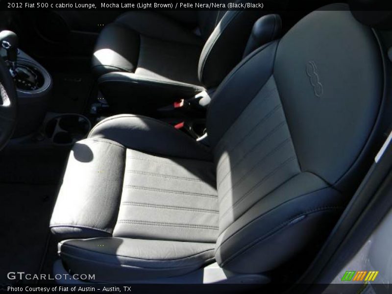 Mocha Latte (Light Brown) / Pelle Nera/Nera (Black/Black) 2012 Fiat 500 c cabrio Lounge