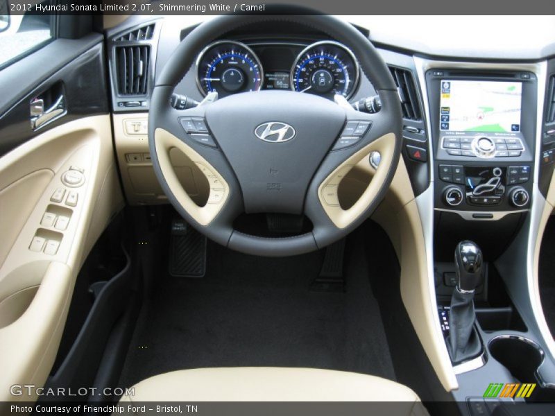 Shimmering White / Camel 2012 Hyundai Sonata Limited 2.0T