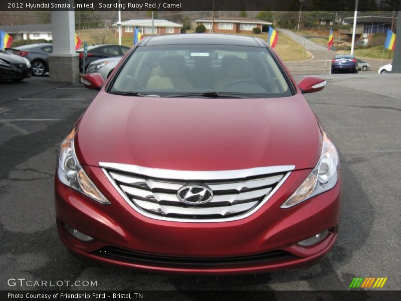 Sparkling Ruby Red / Camel 2012 Hyundai Sonata Limited