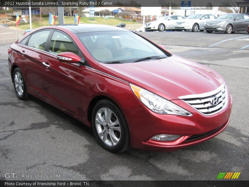 Sparkling Ruby Red / Camel 2012 Hyundai Sonata Limited
