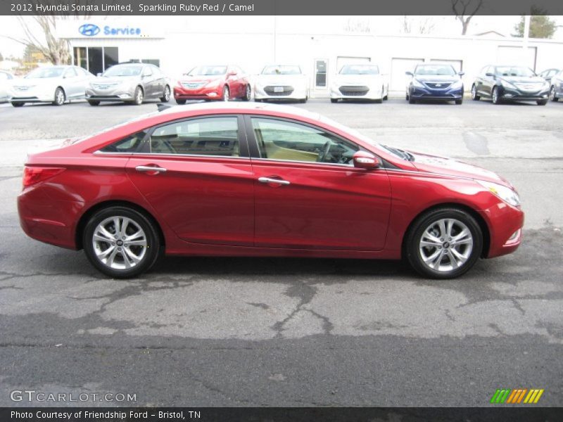 Sparkling Ruby Red / Camel 2012 Hyundai Sonata Limited