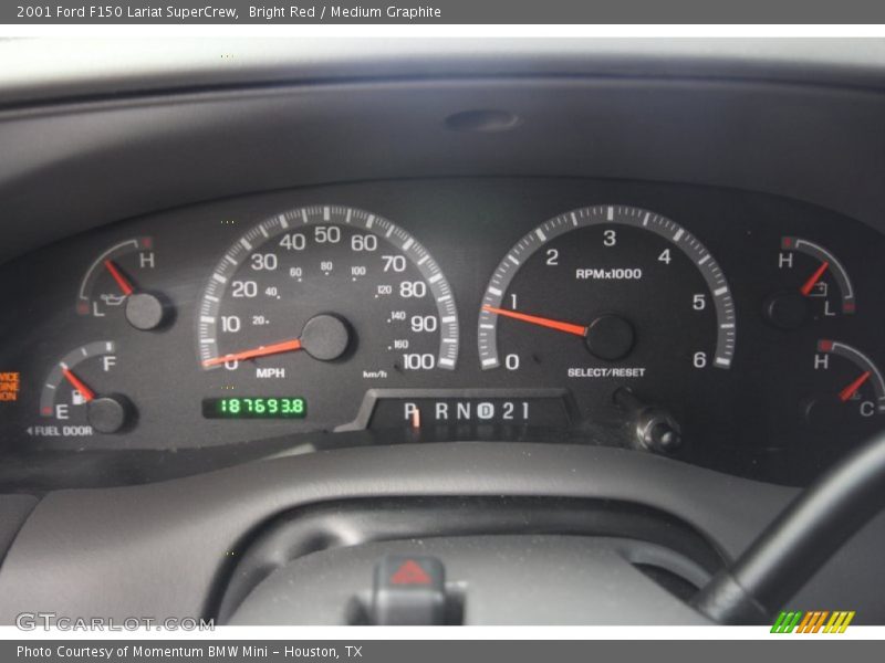 Bright Red / Medium Graphite 2001 Ford F150 Lariat SuperCrew
