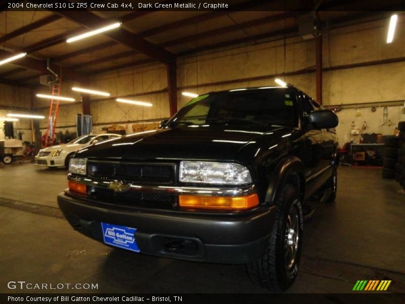 Dark Green Metallic / Graphite 2004 Chevrolet S10 LS ZR5 Crew Cab 4x4