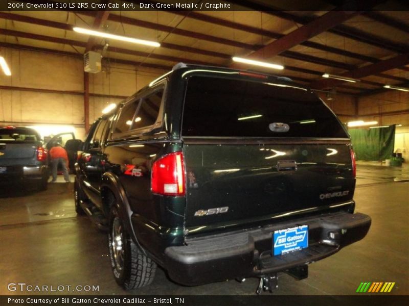 Dark Green Metallic / Graphite 2004 Chevrolet S10 LS ZR5 Crew Cab 4x4