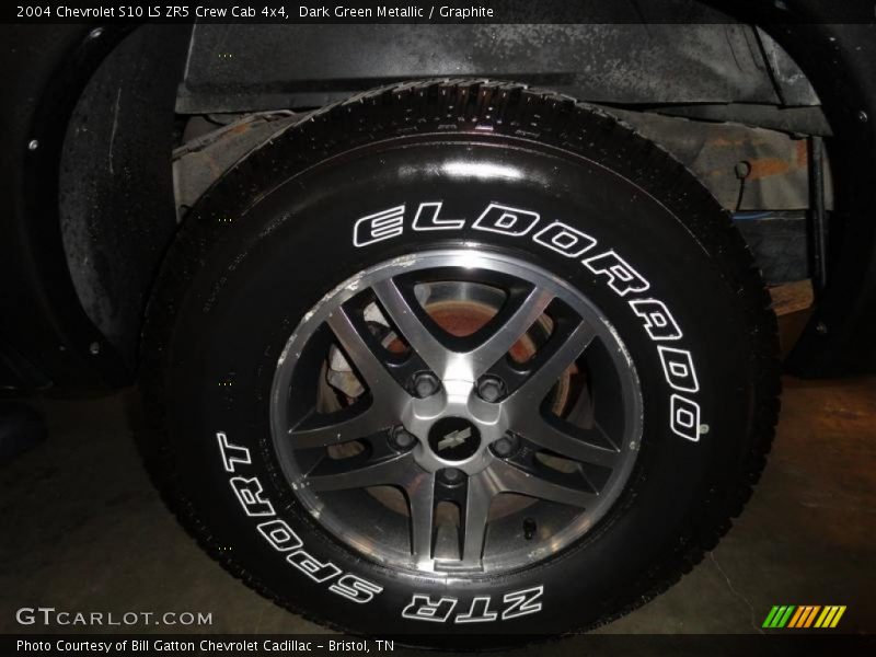 Dark Green Metallic / Graphite 2004 Chevrolet S10 LS ZR5 Crew Cab 4x4