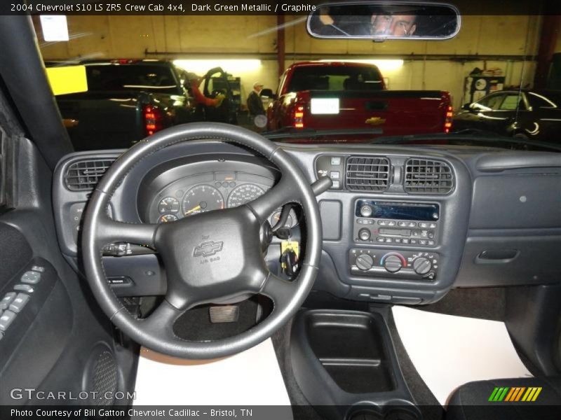 Dark Green Metallic / Graphite 2004 Chevrolet S10 LS ZR5 Crew Cab 4x4