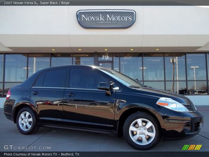 Super Black / Beige 2007 Nissan Versa SL
