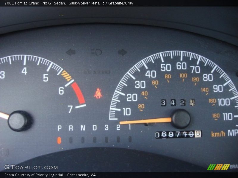 Galaxy Silver Metallic / Graphite/Gray 2001 Pontiac Grand Prix GT Sedan
