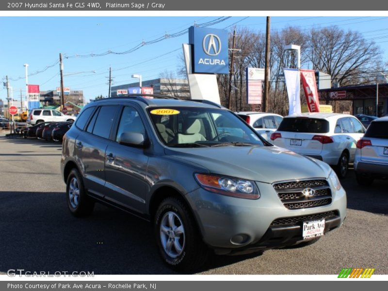 Platinum Sage / Gray 2007 Hyundai Santa Fe GLS 4WD