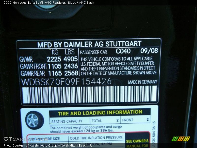 Black / AMG Black 2009 Mercedes-Benz SL 63 AMG Roadster