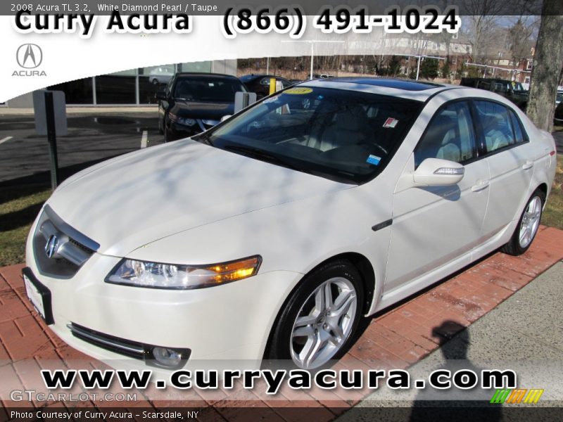 White Diamond Pearl / Taupe 2008 Acura TL 3.2