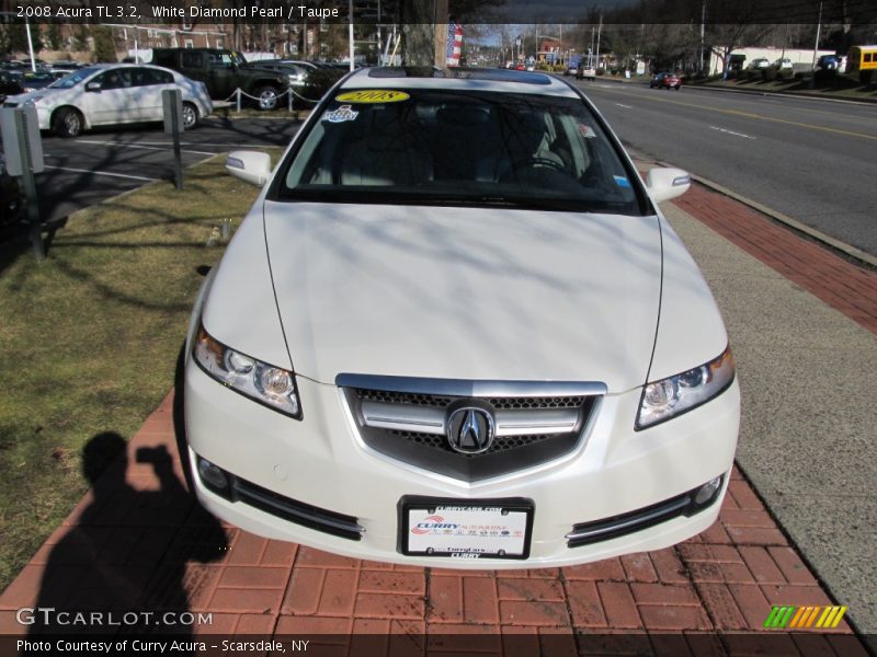 White Diamond Pearl / Taupe 2008 Acura TL 3.2