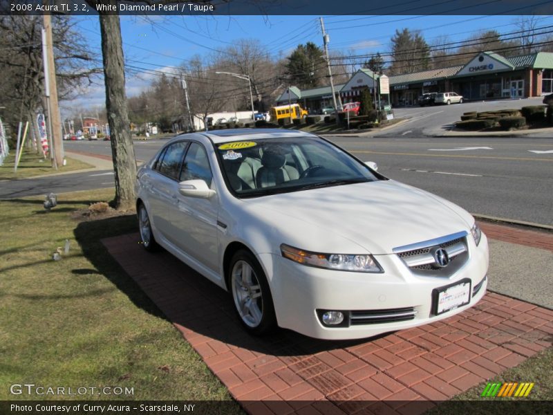 White Diamond Pearl / Taupe 2008 Acura TL 3.2