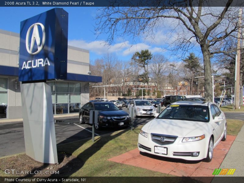 White Diamond Pearl / Taupe 2008 Acura TL 3.2
