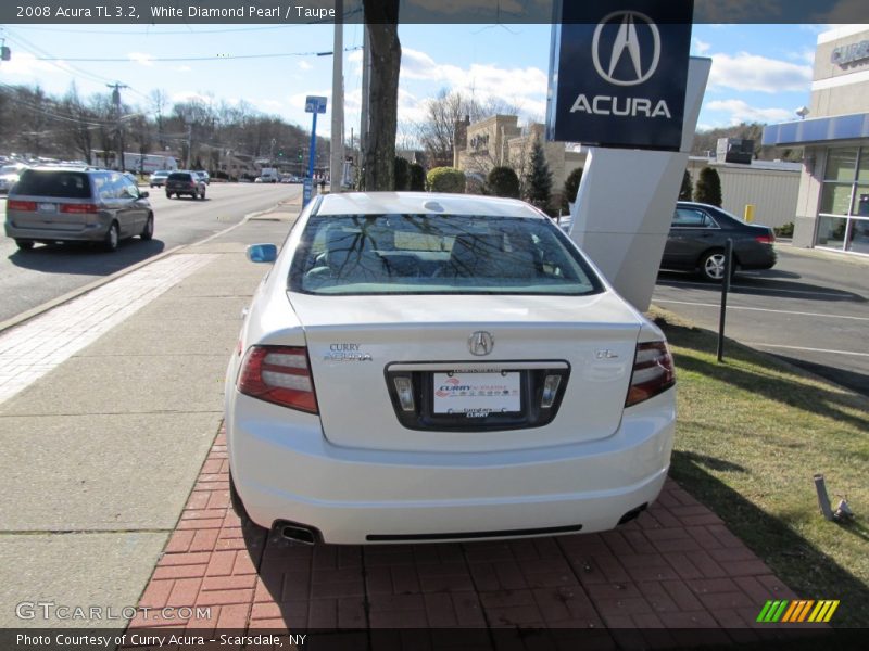 White Diamond Pearl / Taupe 2008 Acura TL 3.2