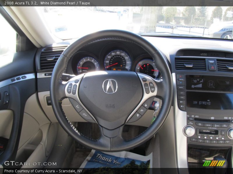 White Diamond Pearl / Taupe 2008 Acura TL 3.2