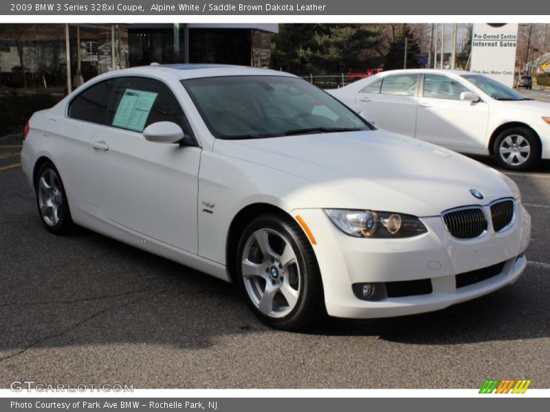 Alpine White / Saddle Brown Dakota Leather 2009 BMW 3 Series 328xi Coupe