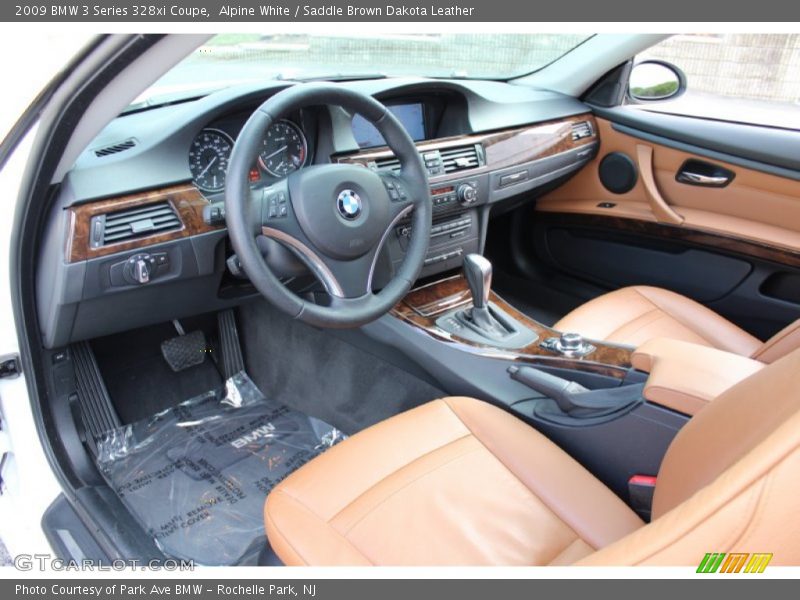 Alpine White / Saddle Brown Dakota Leather 2009 BMW 3 Series 328xi Coupe