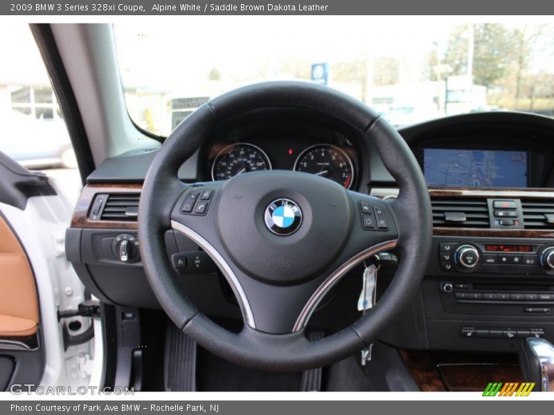 Alpine White / Saddle Brown Dakota Leather 2009 BMW 3 Series 328xi Coupe