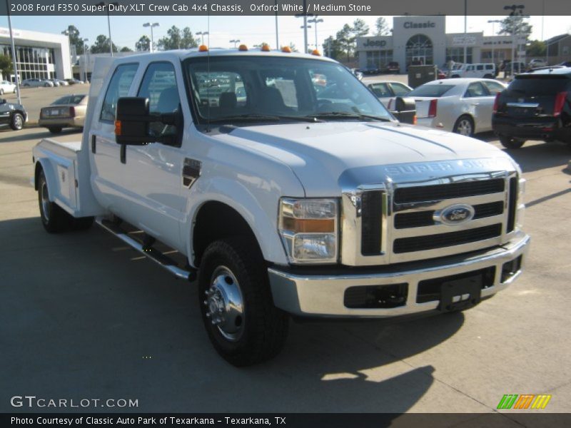 Oxford White / Medium Stone 2008 Ford F350 Super Duty XLT Crew Cab 4x4 Chassis