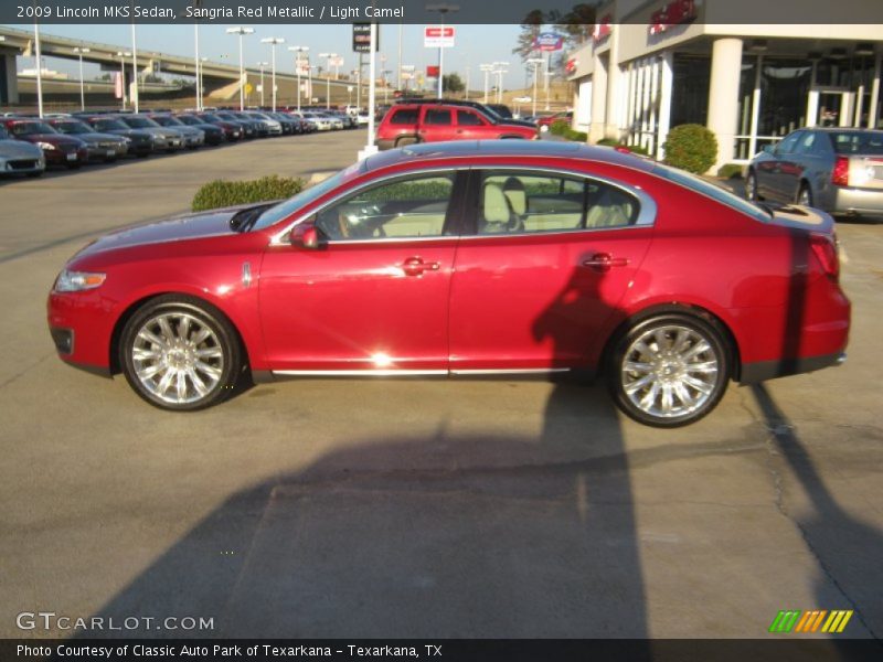 Sangria Red Metallic / Light Camel 2009 Lincoln MKS Sedan