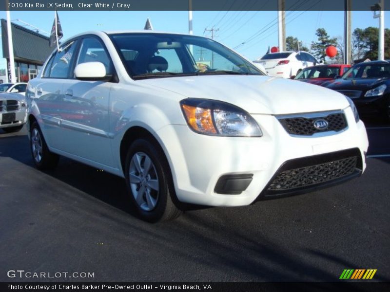Clear White / Gray 2010 Kia Rio LX Sedan