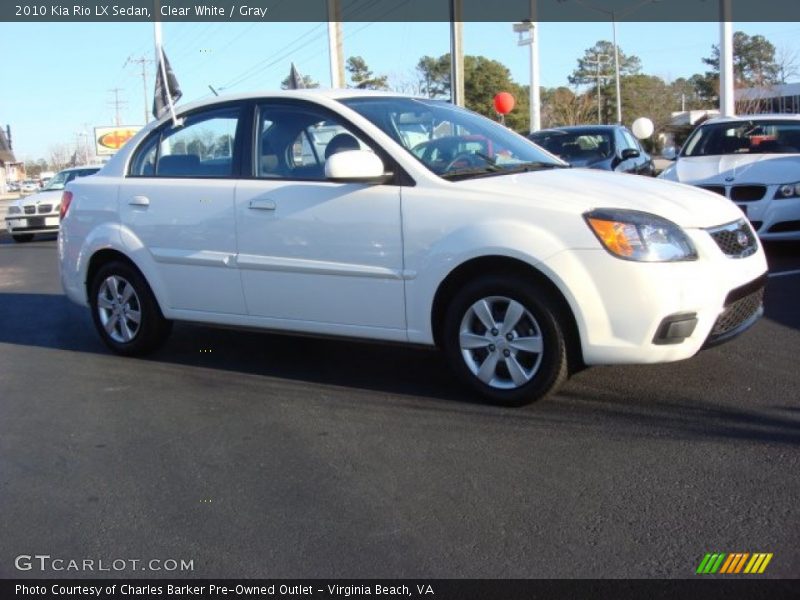 Clear White / Gray 2010 Kia Rio LX Sedan