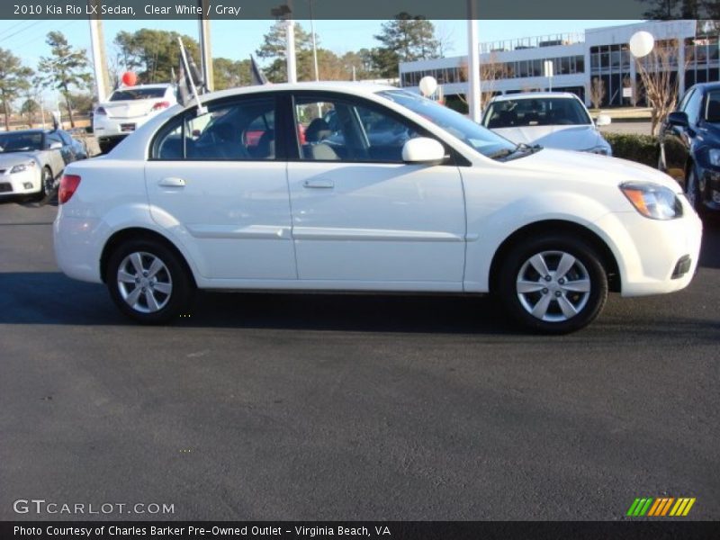 Clear White / Gray 2010 Kia Rio LX Sedan