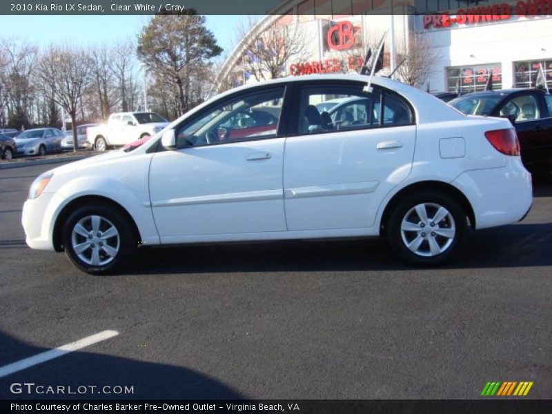 Clear White / Gray 2010 Kia Rio LX Sedan