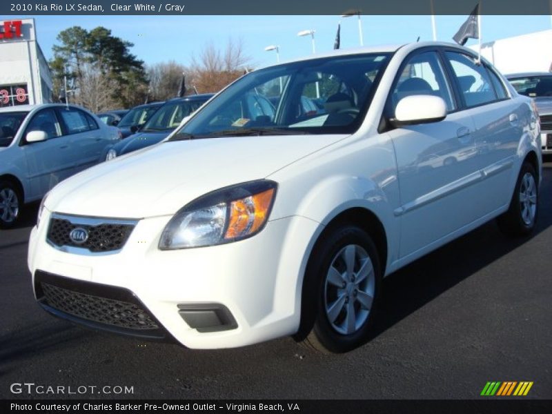 Clear White / Gray 2010 Kia Rio LX Sedan