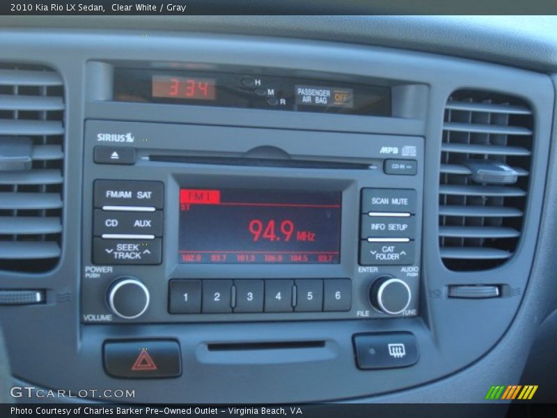 Clear White / Gray 2010 Kia Rio LX Sedan