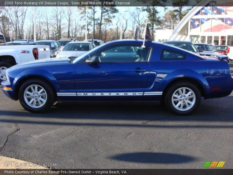 Sonic Blue Metallic / Dark Charcoal 2005 Ford Mustang V6 Deluxe Coupe