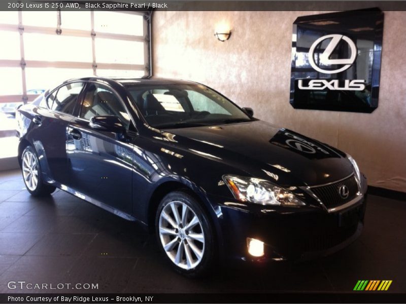Black Sapphire Pearl / Black 2009 Lexus IS 250 AWD