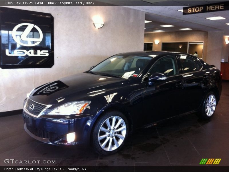 Black Sapphire Pearl / Black 2009 Lexus IS 250 AWD