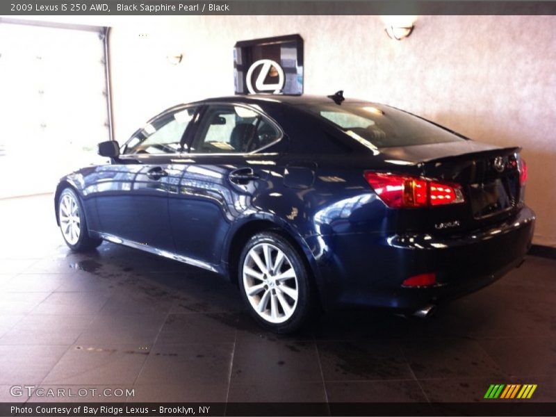 Black Sapphire Pearl / Black 2009 Lexus IS 250 AWD