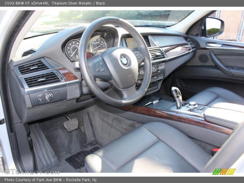 Titanium Silver Metallic / Black 2009 BMW X5 xDrive48i