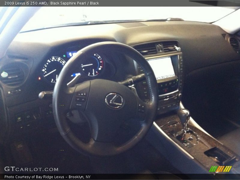 Black Sapphire Pearl / Black 2009 Lexus IS 250 AWD