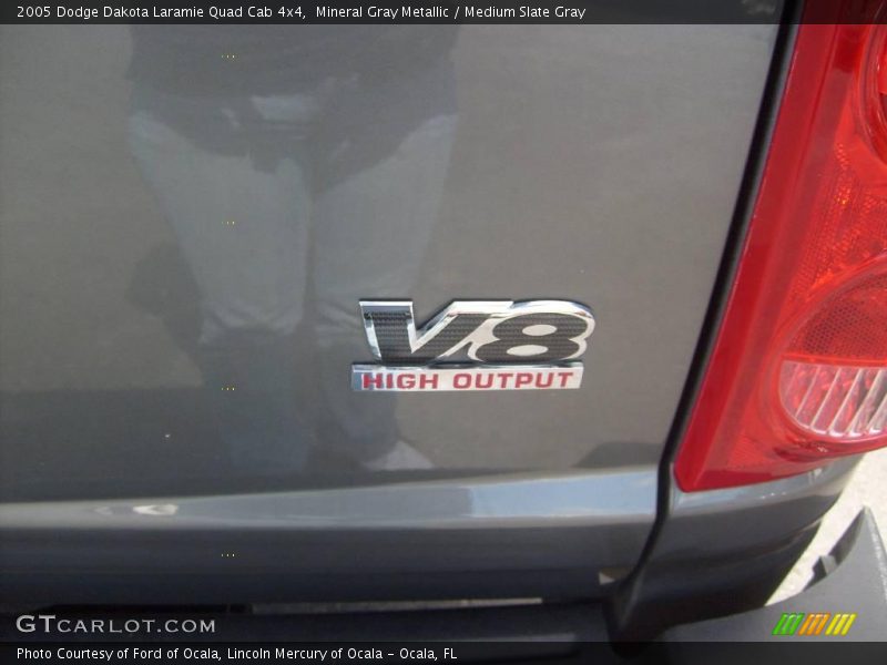Mineral Gray Metallic / Medium Slate Gray 2005 Dodge Dakota Laramie Quad Cab 4x4