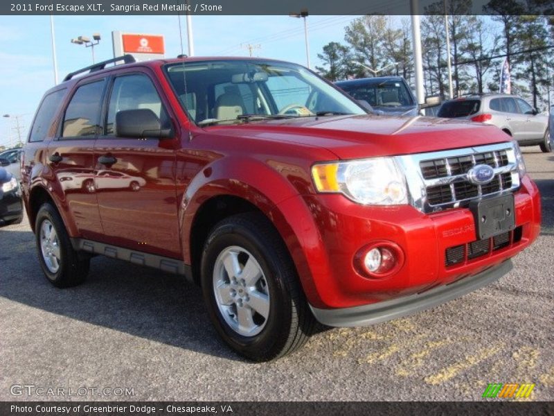 Sangria Red Metallic / Stone 2011 Ford Escape XLT