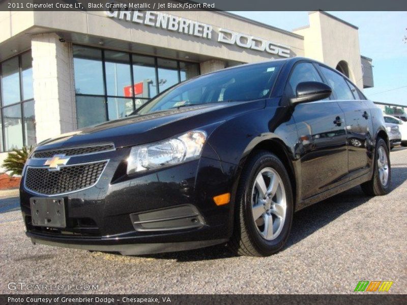 Black Granite Metallic / Jet Black/Sport Red 2011 Chevrolet Cruze LT