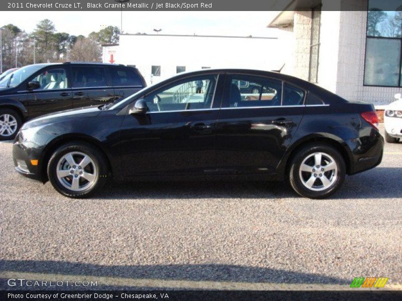 Black Granite Metallic / Jet Black/Sport Red 2011 Chevrolet Cruze LT