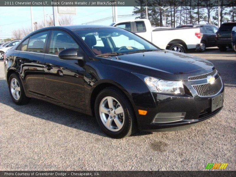 Black Granite Metallic / Jet Black/Sport Red 2011 Chevrolet Cruze LT