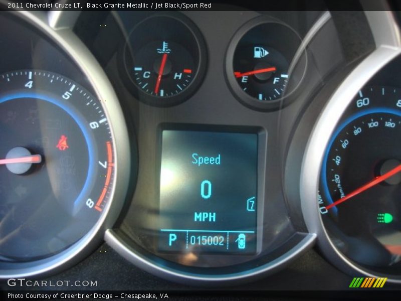 Black Granite Metallic / Jet Black/Sport Red 2011 Chevrolet Cruze LT