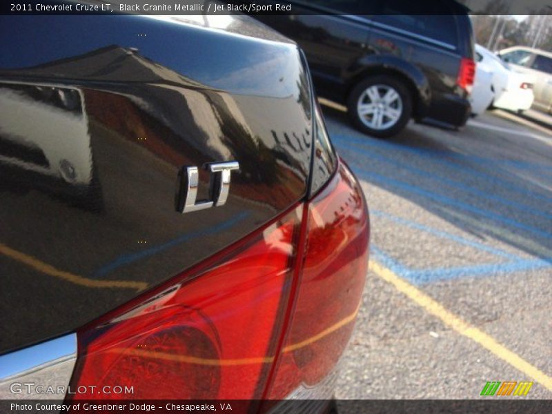 Black Granite Metallic / Jet Black/Sport Red 2011 Chevrolet Cruze LT