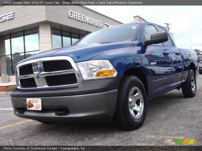 Deep Water Blue Pearl / Dark Slate/Medium Graystone 2009 Dodge Ram 1500 ST Quad Cab