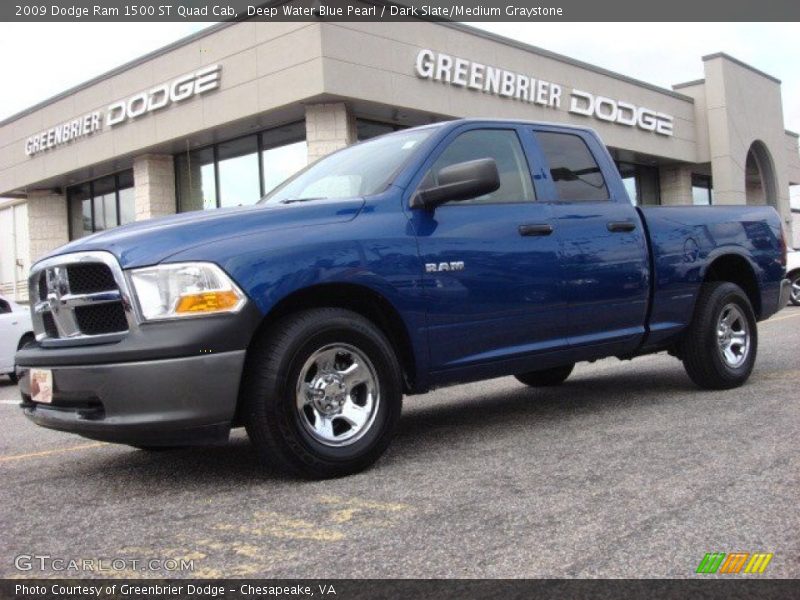 Deep Water Blue Pearl / Dark Slate/Medium Graystone 2009 Dodge Ram 1500 ST Quad Cab