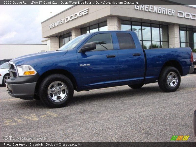 Deep Water Blue Pearl / Dark Slate/Medium Graystone 2009 Dodge Ram 1500 ST Quad Cab