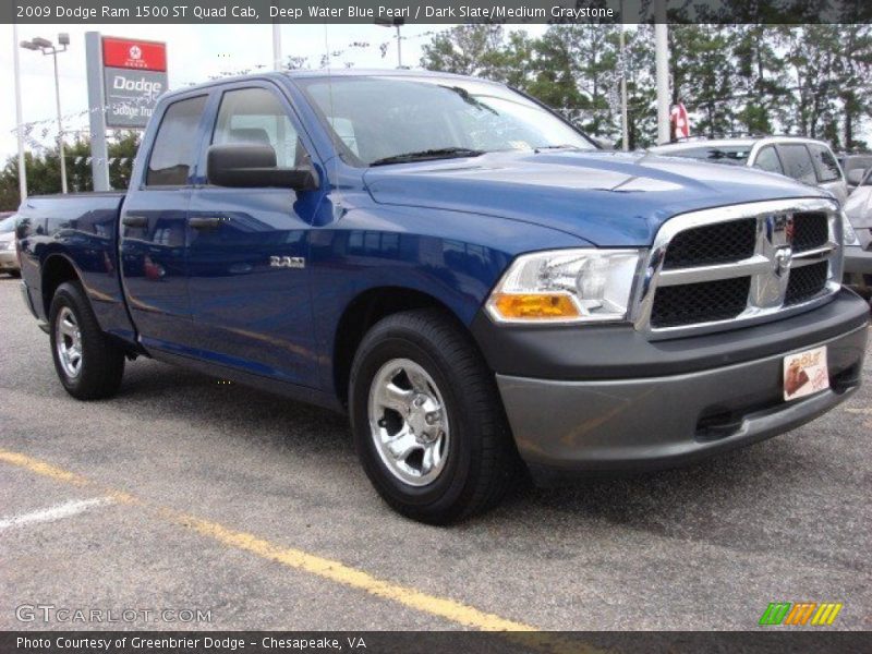 Deep Water Blue Pearl / Dark Slate/Medium Graystone 2009 Dodge Ram 1500 ST Quad Cab